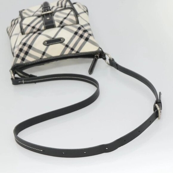 BURBERRY Nova Check Blue Label Shoulder Bag Nylon White Auth - Picture 8 of 16